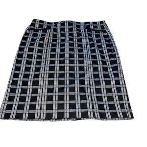 Anne Klein Black and White Pencil Skirt Knee-Length Size M